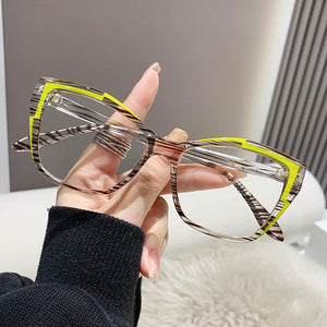 Elegant Women Transparent White Glasses Frame Sexy Cat Eye Clear Glasses Anti Blue Light Optical Eyeglasses Decorative Glasses