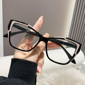 Elegant Women Transparent White Glasses Frame Sexy Cat Eye Clear Glasses Anti Blue Light Optical Eyeglasses Decorative Glasses