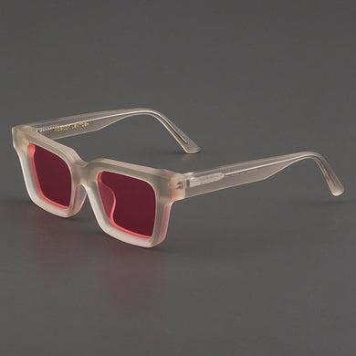 Evove Light Clear Sunglasses Men Women Polarized Sun Glasses for Male Unisex Square Pink Yellow Blue Lens Acetate