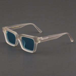 Evove Light Clear Sunglasses Men Women Polarized Sun Glasses for Male Unisex Square Pink Yellow Blue Lens Acetate