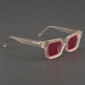 Evove Light Clear Sunglasses Men Women Polarized Sun Glasses for Male Unisex Square Pink Yellow Blue Lens Acetate