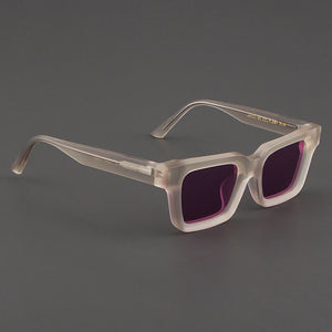 Evove Light Clear Sunglasses Men Women Polarized Sun Glasses for Male Unisex Square Pink Yellow Blue Lens Acetate