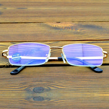 Load image into Gallery viewer, Executive Office Style Golden 12-layer Coating Reading Glasses for Men with PU Case +0.75 +1 +1.25 +1.5 +1.75 +2 +2.5 to +4