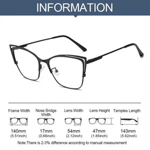 Load image into Gallery viewer, Eye Protection Anti-Blue Light Glasses Ultralight Metal Square Eyeglasses Blue Ray Blocking Optical Spectacle Eyeglass