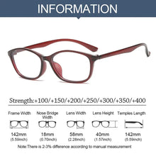 Load image into Gallery viewer, Eye Protection Anti-Blue Light Reading Glasses Blue Ray Blocking Ultralight Hyperopia Glasses PC Square Eyeglasses Men Women