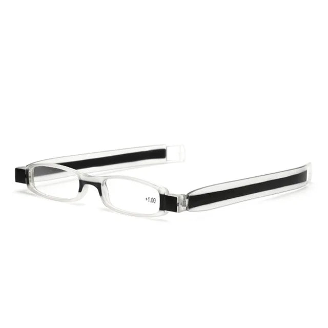 Eyeezi 360 Degree Rotation Folding Reading Glasses Frame Portable Eyeglasses Mini Presbyopia Hyperopia Glasses for Women Men