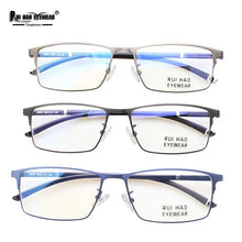 Load image into Gallery viewer, Eyeglasses Frame Men Rui Hao Eyewear Brand Rectangle Full Glasses Frame Stainless Steel Optical Spectacles TR90 Temple 3009