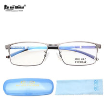 Load image into Gallery viewer, Eyeglasses Frame Men Rui Hao Eyewear Brand Rectangle Full Glasses Frame Stainless Steel Optical Spectacles TR90 Temple 3009