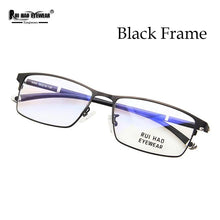 Load image into Gallery viewer, Eyeglasses Frame Men Rui Hao Eyewear Brand Rectangle Full Glasses Frame Stainless Steel Optical Spectacles TR90 Temple 3009