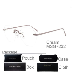Eyeglasses Frameless Non-prescription Novel Metal lrregular Polygon Fake Glasses Men Women Unisex Eyewear MSG7232