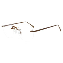 Carica l&#39;immagine nel visualizzatore di Gallery, Eyeglasses Frameless Non-prescription Novel Metal lrregular Polygon Fake Glasses Men Women Unisex Eyewear MSG7232