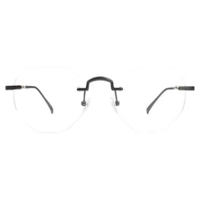 Carica l&#39;immagine nel visualizzatore di Gallery, Eyeglasses Frameless Non-prescription Novel Metal lrregular Polygon Fake Glasses Men Women Unisex Eyewear MSG7232