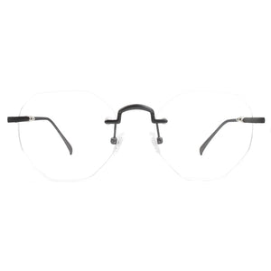 Eyeglasses Frameless Non-prescription Novel Metal lrregular Polygon Fake Glasses Men Women Unisex Eyewear MSG7232