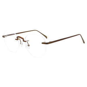 Eyeglasses Frameless Non-prescription Novel Metal lrregular Polygon Fake Glasses Men Women Unisex Eyewear MSG7232