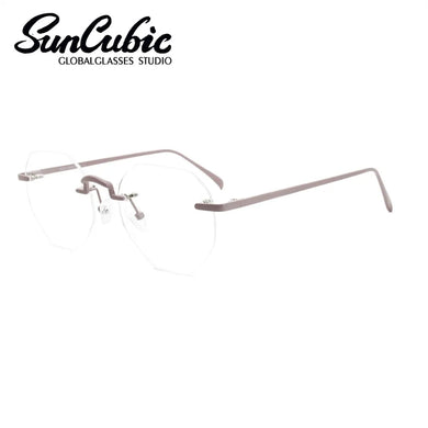 Eyeglasses Frameless Non-prescription Novel Metal lrregular Polygon Fake Glasses Men Women Unisex Eyewear MSG7232