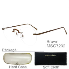 Carica l&#39;immagine nel visualizzatore di Gallery, Eyeglasses Frameless Non-prescription Novel Metal lrregular Polygon Fake Glasses Men Women Unisex Eyewear MSG7232