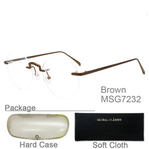 Eyeglasses Frameless Non-prescription Novel Metal lrregular Polygon Fake Glasses Men Women Unisex Eyewear MSG7232