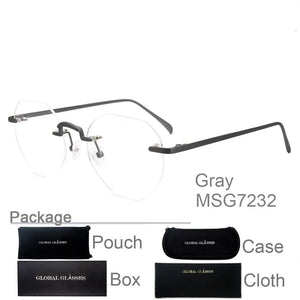 Eyeglasses Frameless Non-prescription Novel Metal lrregular Polygon Fake Glasses Men Women Unisex Eyewear MSG7232