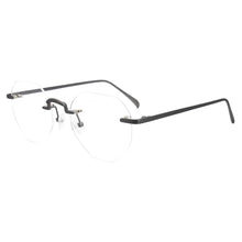 Carica l&#39;immagine nel visualizzatore di Gallery, Eyeglasses Frameless Non-prescription Novel Metal lrregular Polygon Fake Glasses Men Women Unisex Eyewear MSG7232