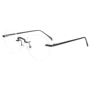 Eyeglasses Frameless Non-prescription Novel Metal lrregular Polygon Fake Glasses Men Women Unisex Eyewear MSG7232