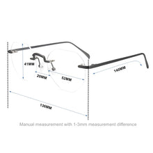 Carica l&#39;immagine nel visualizzatore di Gallery, Eyeglasses Frameless Non-prescription Novel Metal lrregular Polygon Fake Glasses Men Women Unisex Eyewear MSG7232
