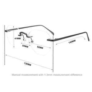 Eyeglasses Frameless Non-prescription Novel Metal lrregular Polygon Fake Glasses Men Women Unisex Eyewear MSG7232