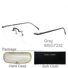 Carica l&#39;immagine nel visualizzatore di Gallery, Eyeglasses Frameless Non-prescription Novel Metal lrregular Polygon Fake Glasses Men Women Unisex Eyewear MSG7232