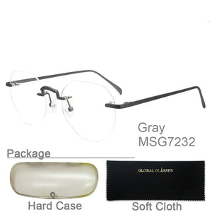 Eyeglasses Frameless Non-prescription Novel Metal lrregular Polygon Fake Glasses Men Women Unisex Eyewear MSG7232