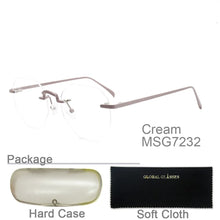 Carica l&#39;immagine nel visualizzatore di Gallery, Eyeglasses Frameless Non-prescription Novel Metal lrregular Polygon Fake Glasses Men Women Unisex Eyewear MSG7232