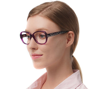 Eyeglasses Optical Prescription Glasses Vintage Butterfly Full Frame Spectacle Eyewear Lady Purple Demi Black CN1135S