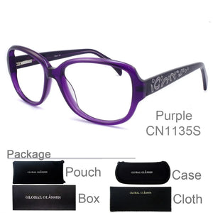 Eyeglasses Optical Prescription Glasses Vintage Butterfly Full Frame Spectacle Eyewear Lady Purple Demi Black CN1135S