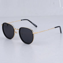 Load image into Gallery viewer, Eyeglow Pure Titanium Designer Round Sunglasses Black Men  Classical Eyeglasses Women Handmade Vintage Eyewear with Case