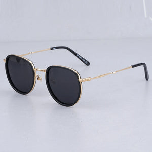 Eyeglow Pure Titanium Designer Round Sunglasses Black Men  Classical Eyeglasses Women Handmade Vintage Eyewear with Case