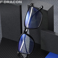 Load image into Gallery viewer, F·DRACON TR90 Eyeglass Frame Square Ultra Light Men&#39;s Reading Glasses Anti Blue Light Optical Prescription Glasses Men&#39;s 6912