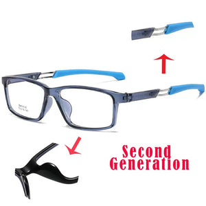 FIRADA  Fashion Eyewear Retro Square TR Basketball Sports Eyeglasses Myopia Optical Prescription Glasses Frame For Men 6201G