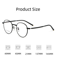Load image into Gallery viewer, FIRADA  Comfortable Eyeglasses Vintage Luxury Round Titanium Eyewear Optical Prescription Glasses Frame Men Women JANE-MC