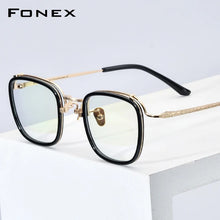 Carica l&#39;immagine nel visualizzatore di Gallery, Acetate Titanium Eyeglasses Frame Men Vintage Square Prescription Glasses Women Spectacles Eyewear F85730