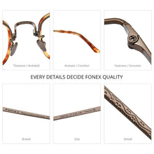 Carica l&#39;immagine nel visualizzatore di Gallery, Acetate Titanium Eyeglasses Frame Men Vintage Square Prescription Glasses Women Spectacles Eyewear F85730
