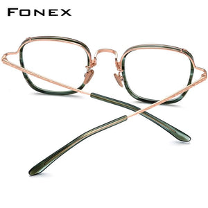 Acetate Titanium Eyeglasses Frame Men Vintage Square Prescription Glasses Women Spectacles Eyewear F85730