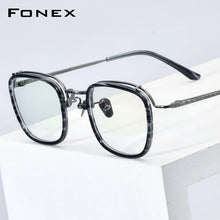 Carica l&#39;immagine nel visualizzatore di Gallery, Acetate Titanium Eyeglasses Frame Men Vintage Square Prescription Glasses Women Spectacles Eyewear F85730