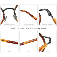 Load image into Gallery viewer, FONEX Acetate Titanium Glasses Frame Men  Retro Vintage Round Prescription Eyeglasses Women Spectacle Optical Eyewear F85676