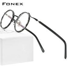 Load image into Gallery viewer, FONEX Acetate Titanium Glasses Frame Men  Retro Vintage Round Prescription Eyeglasses Women Spectacle Optical Eyewear F85676