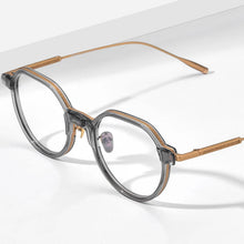 Load image into Gallery viewer, FONEX Acetate Titanium Glasses Frame Men Vintage Polygon Prescription Eyeglasses Women Myopia Optical Spectacles Eyewear LILAC