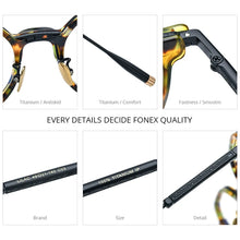Load image into Gallery viewer, FONEX Acetate Titanium Glasses Frame Men Vintage Polygon Prescription Eyeglasses Women Myopia Optical Spectacles Eyewear LILAC