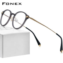Load image into Gallery viewer, Acetate Titanium Glasses Frame Women Vintage Round Prescription Eyeglasses Men Myopia Optical Spectacles Eyewear BY88003