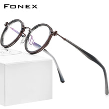 Load image into Gallery viewer, FONEX Alloy Eyeglasses Frame Men Retro Vintage Round Prescription Glasses   Women Optical Korean Screwless Eyewear F1024