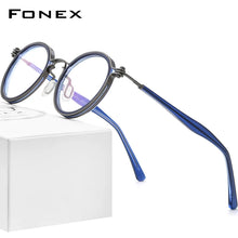 Load image into Gallery viewer, FONEX Alloy Eyeglasses Frame Men Retro Vintage Round Prescription Glasses   Women Optical Korean Screwless Eyewear F1024