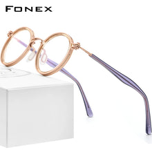 Load image into Gallery viewer, FONEX Alloy Eyeglasses Frame Men Retro Vintage Round Prescription Glasses   Women Optical Korean Screwless Eyewear F1024