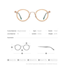 Load image into Gallery viewer, FONEX Alloy Eyeglasses Frame Men Retro Vintage Round Prescription Glasses   Women Optical Korean Screwless Eyewear F1024