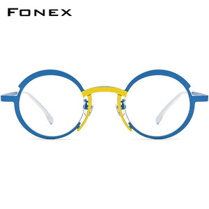 Colorful Titanium Eyeglasses Frame Women Retro Round Prescription Glasses Myopia Optical Eyewear F85773